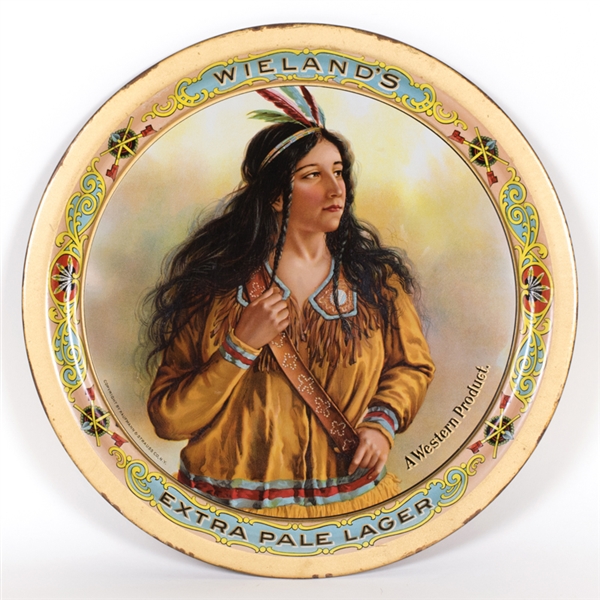 Wielands Native American Woman Beer Tray